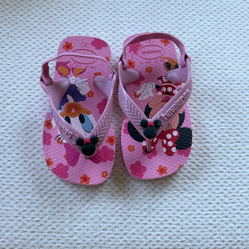 Havaianas Kids Pink Minnie Mouse Backstrap Sandals